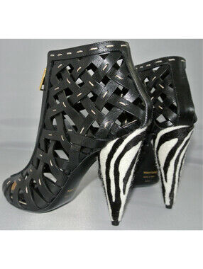 Tom Ford Hand-Stitched Lattice Leather Bootie Sz:36.5 Retail $1,550 NEW